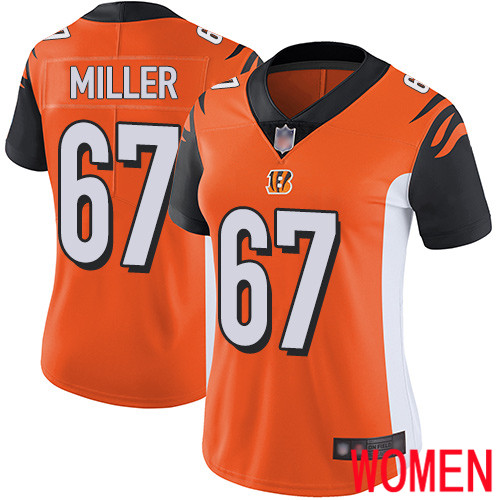 Cincinnati Bengals Limited Orange Women John Miller Alternate Jersey NFL Footballl #67 Vapor Untouchable
